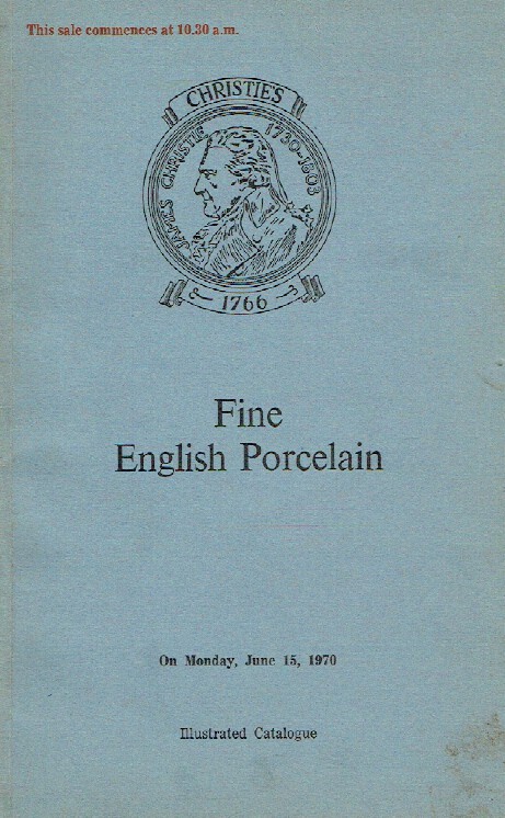 Christies June 1970 Fine English Porcelain