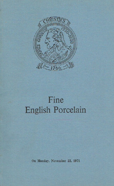 Christies November 1971 Fine English Porcelain