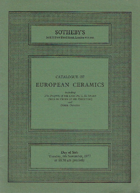 Sothebys November 1977 European Ceramics