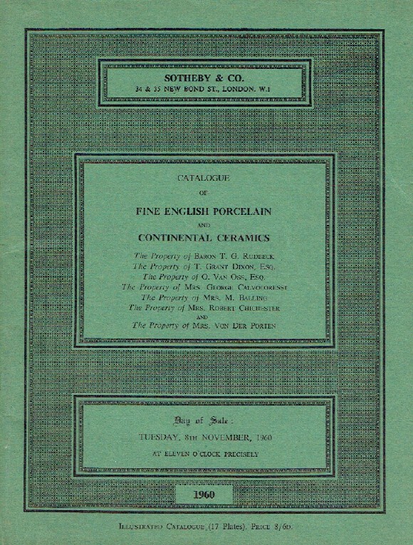 Sothebys Nov 1960 Fine English Porcelain and Continental Ceramics (Digital only)