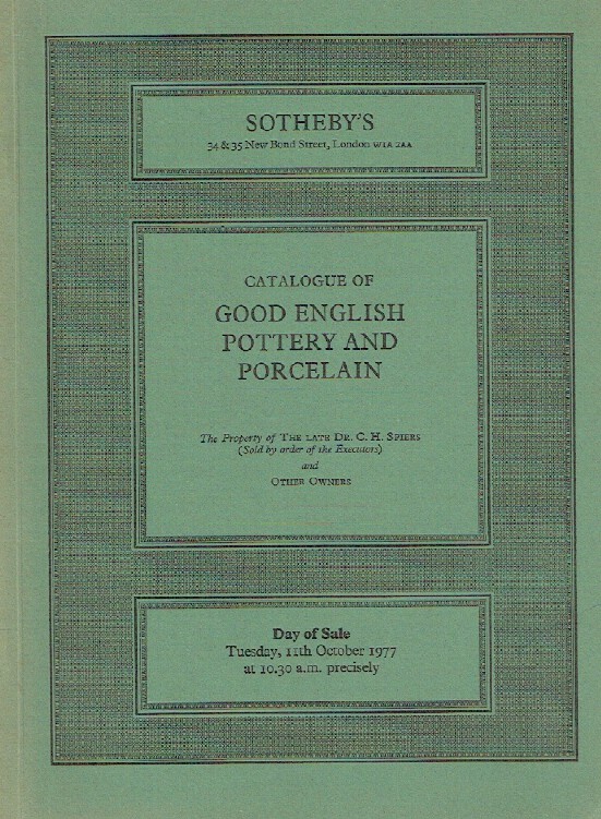 Sothebys October 1977 Good English Pottery and Porcelain