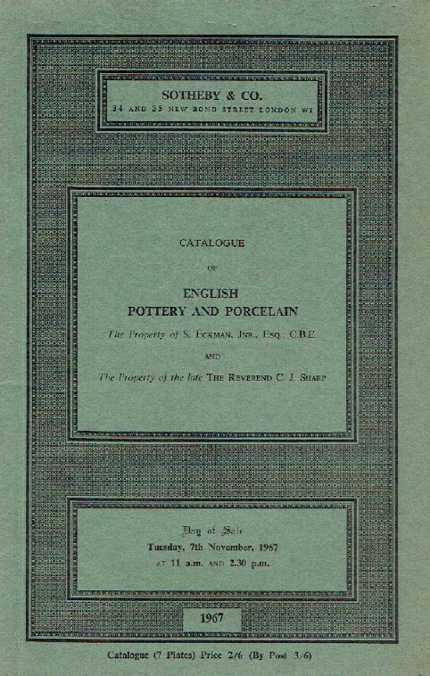 Sothebys November 1967 English Pottery and Porcelain