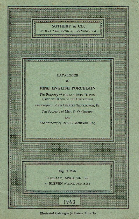Sothebys April 1963 Fine English Porcelain (Digital only) Sothebys April 1963 Fine English Porcelain (Digital only)