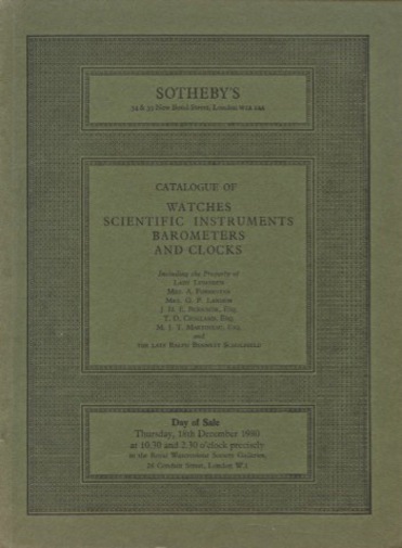 Sothebys 1980 Watches, Scientific Instruments, Barometers, Clock