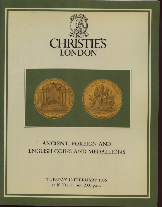 Christies 1986 Ancient Foreign & English Coins, Medallions (Digital only)