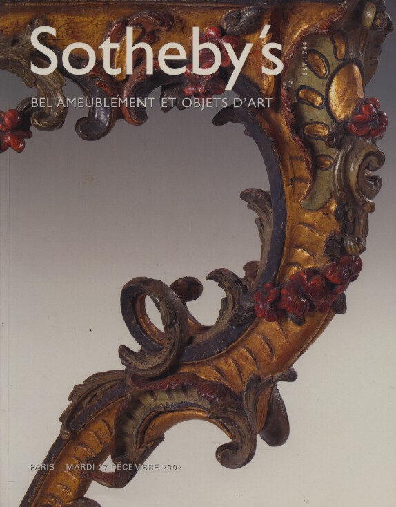 Sothebys 2002 French Furniture & Objects of Art
