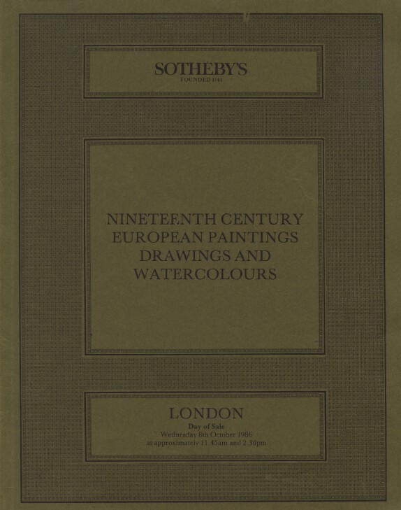 Sothebys 1986 19th Century European Paintings, Drawings