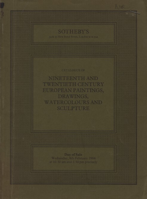 Sothebys 1984 19th & 20th C. European Paintings, Drawings