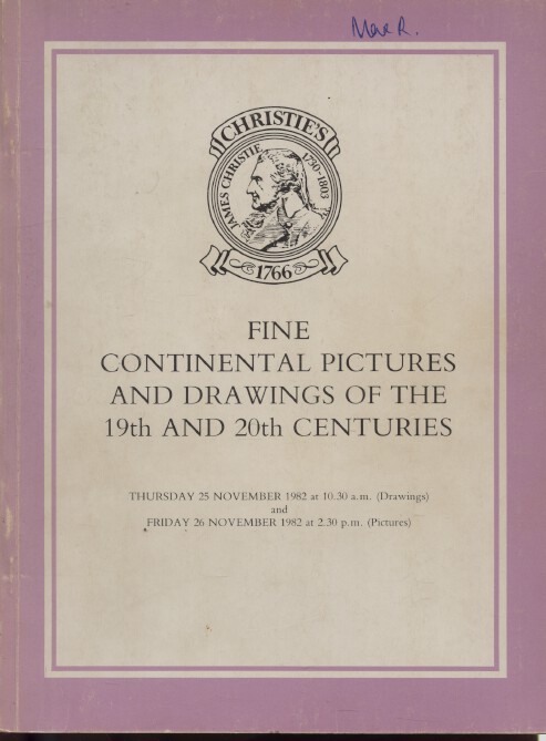 Christies 1982 19th & 20th C. Fine Continental Pictures, Drawing