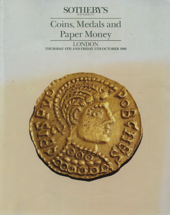 Sothebys October 1990 Coins, Medals and Paper Money