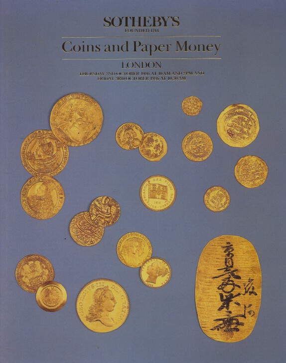Sothebys 1986 Coins & Paper Money, English, Foreign, Islamic