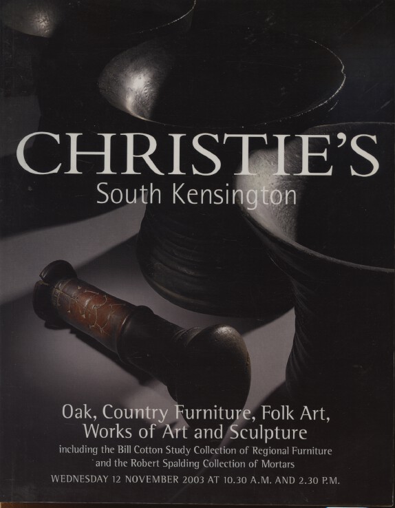 Christies Nov 2003 Oak, Country Furniture, Folk Art, Mortars
