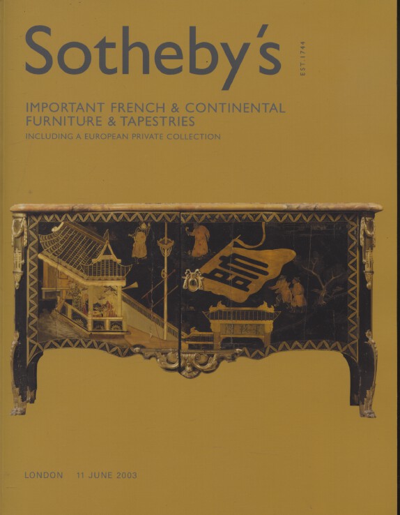 Sothebys June 2003 Important French & Continental Furniture
