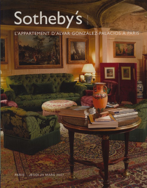 Sothebys March 2007 Apartment Alvar Gonzalez-Palacios at Paris