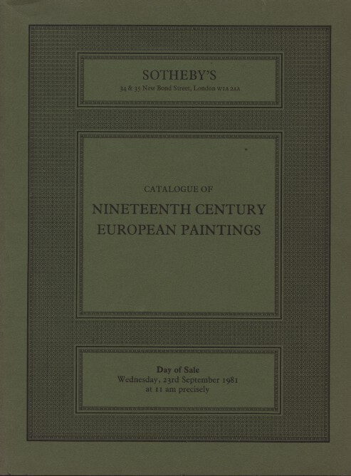 Sothebys 1981 Nineteenth Century European Paintings