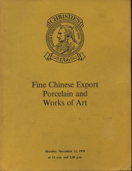 Christies November 1979 Fine Chinese Export Porcelain & WoA