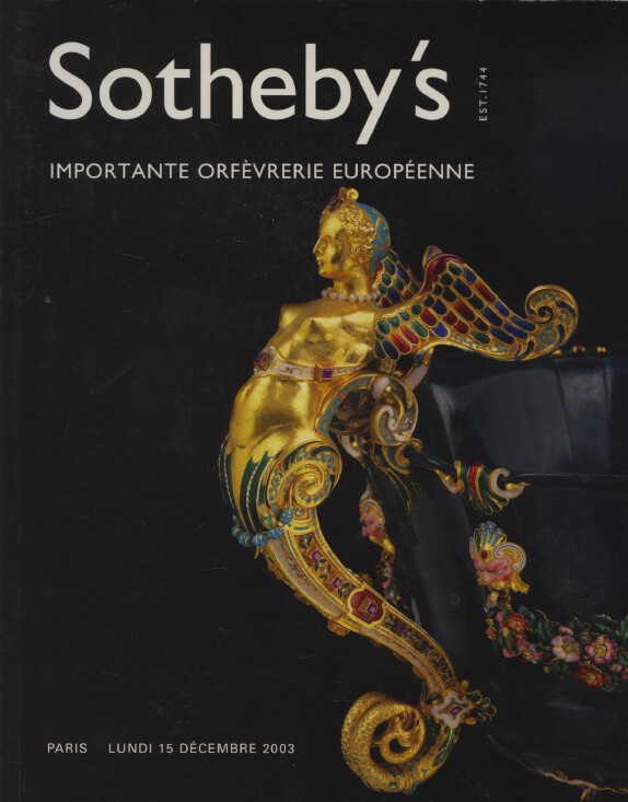 Sothebys December 2003 Important European Silver(Digital Only)