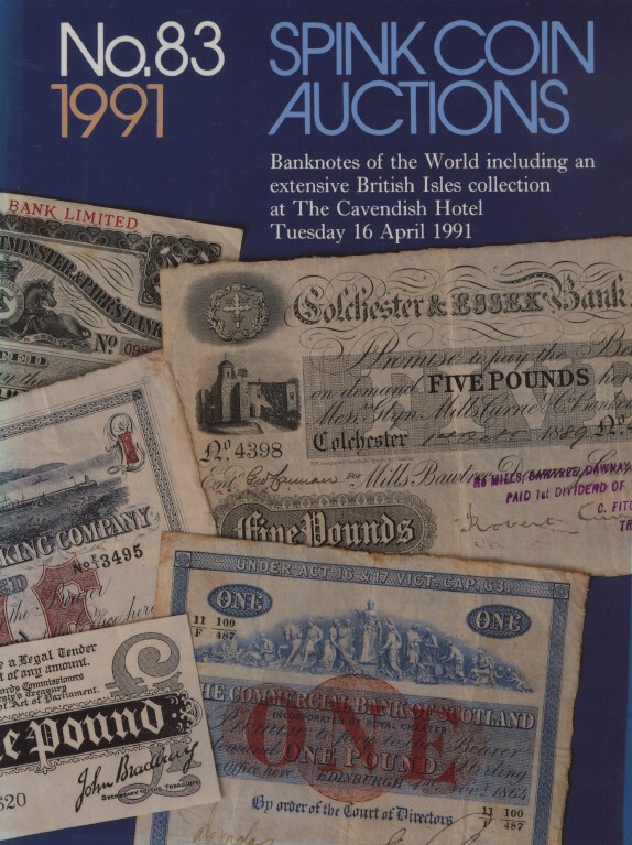 Spink April 1991 Banknotes of the World inc. extensive British Isles Collection