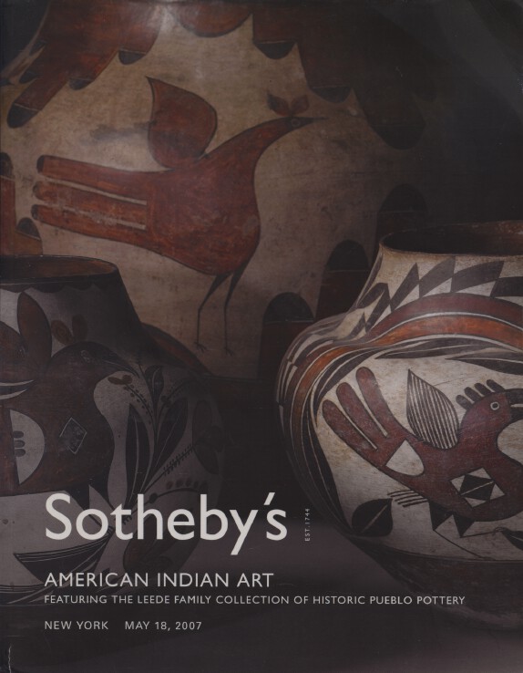 Sothebys May 2007 American Indian Art inc Leede Family Collection Pueblo Pottery