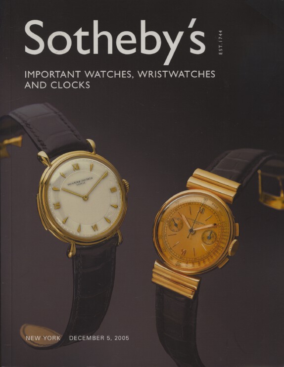 Sothebys December 2005 Important Watches, Wristwatches and Clocks