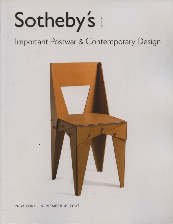 Sothebys November 2007 Important Postwar & Contemporary Design