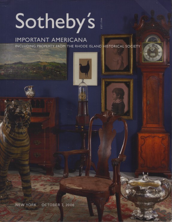 Sothebys October 2006 Important Americana Inc. Rhode Island Historical Society