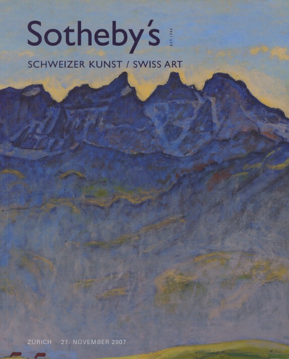 Sothebys November 2007 Swiss Art