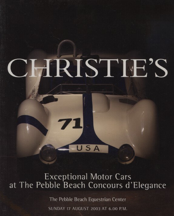 Christies August 2003 Exceptional Motor Cars