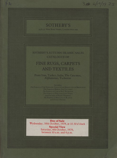 Sothebys October 1979 Fine Rugs, Carpets and Textiles