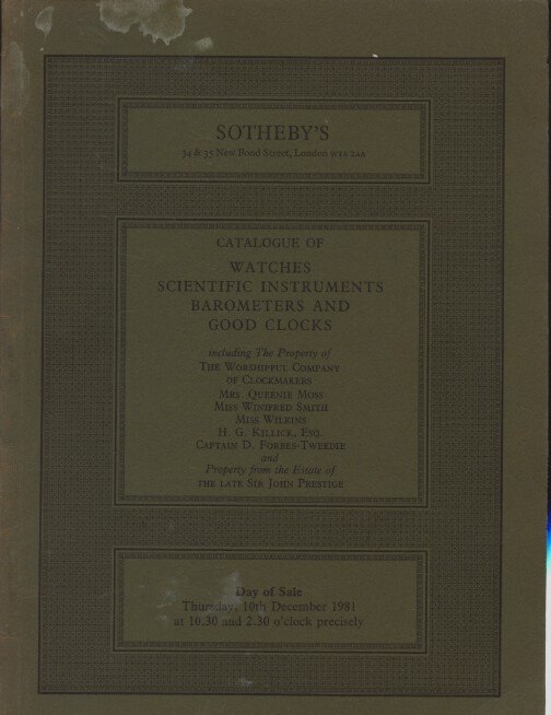Sothebys December 1981 Watches, Scientific Instruments, Barometers & Good Clocks