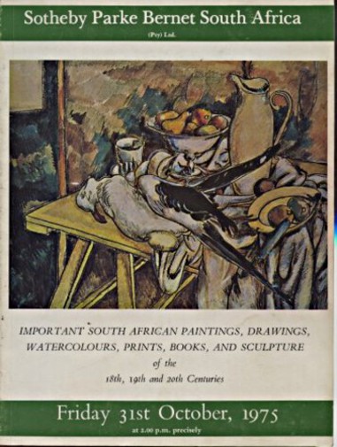 Sothebys October 1975 Important South African Paintings, Drawings, Watercolours - Click Image to Close