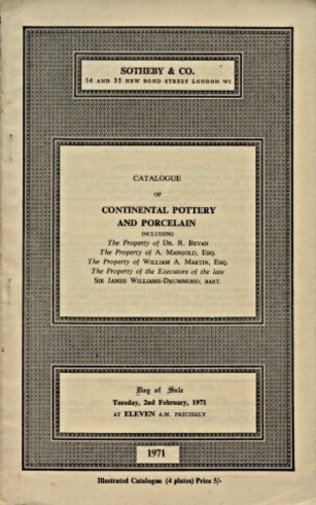 Sothebys 1971 Continental Pottery and Porcelain