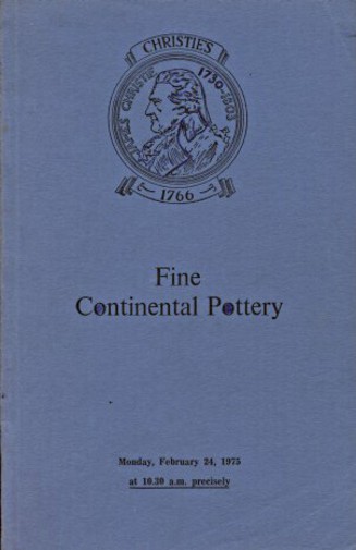 Christies 1975 Fine Continental Pottery