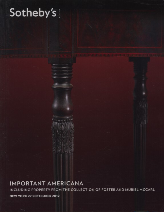 Sothebys 2012 Important Americana Including McCarl Collection