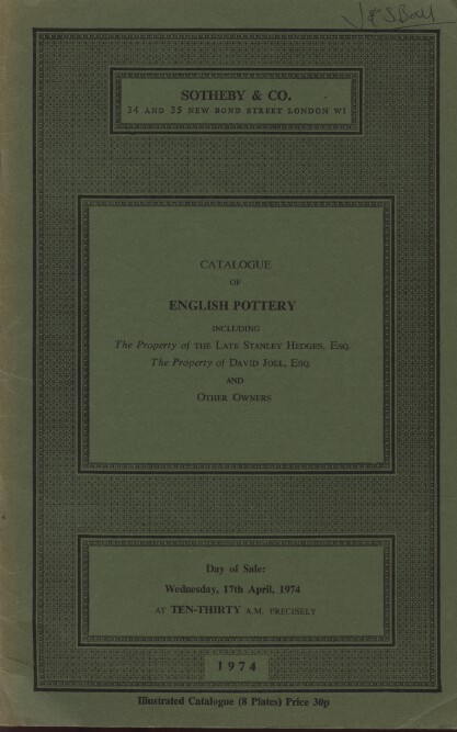 Sothebys 1974 English Pottery