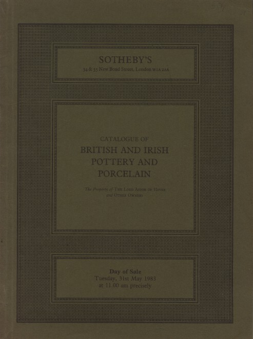 Sothebys 1983 British and Irish Pottery and Porcelain