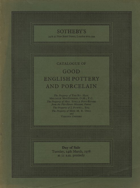 Sothebys 1978 Good English Pottery and Porcelain