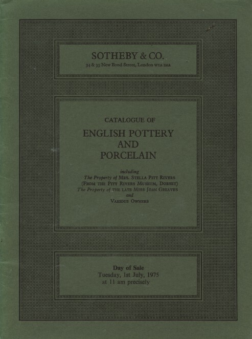 Sothebys 1975 English Pottery and Porcelain