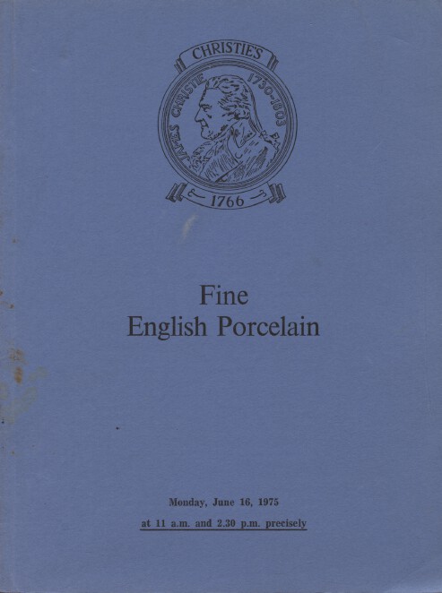 Christies 1975 Fine English Porcelain