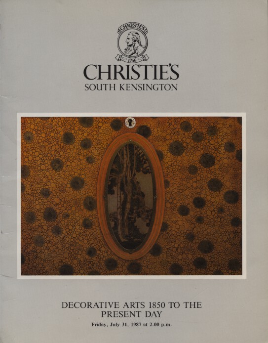 Christies 1987 Decorative Arts 1850 to the Present Day - Click Image to Close