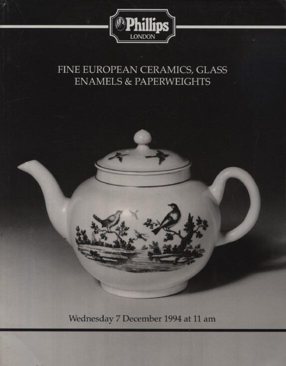 Phillips 1994 Fine European Ceramics, Enamels & Paperweights