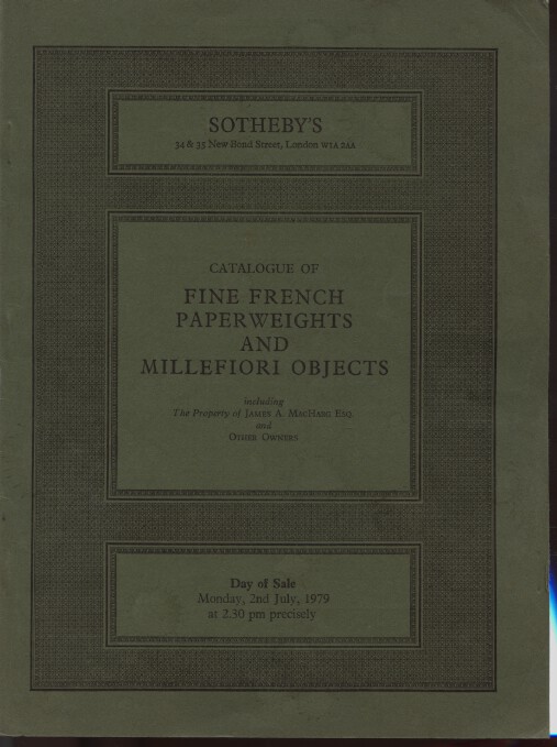 Sothebys 1979 Fine French Paperweights and Millefiori Objects (Digital only)