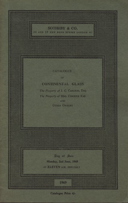 Sothebys 1969 Continental Glass