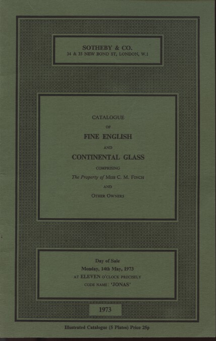 Sothebys 1973 Fine English & Continental Glass