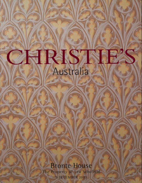 Christies 2003 Bronte House The Property of Leo Schofield - Click Image to Close