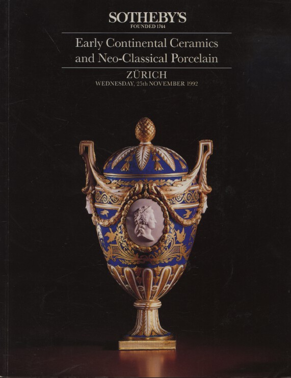 Sothebys 1992 Early Continental Ceramics & Neo-Classical